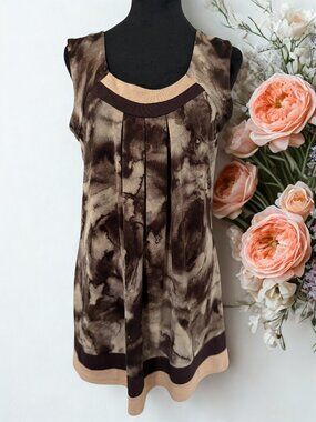 Tan & Brown Shell Top